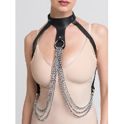 Image of DOMINIX Deluxe Leather and Chain Bra Harness